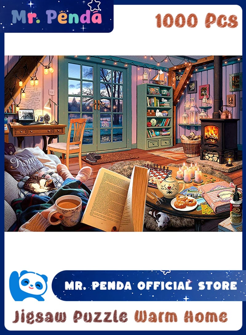 1000 Pieces Cozy Retreat Puzzles, Kids DIY Toys for Creative Gift Home Decor, Difficult Challenge Jigsaw Puzzle for Kids and Adults (Warm Home) - Image 1
