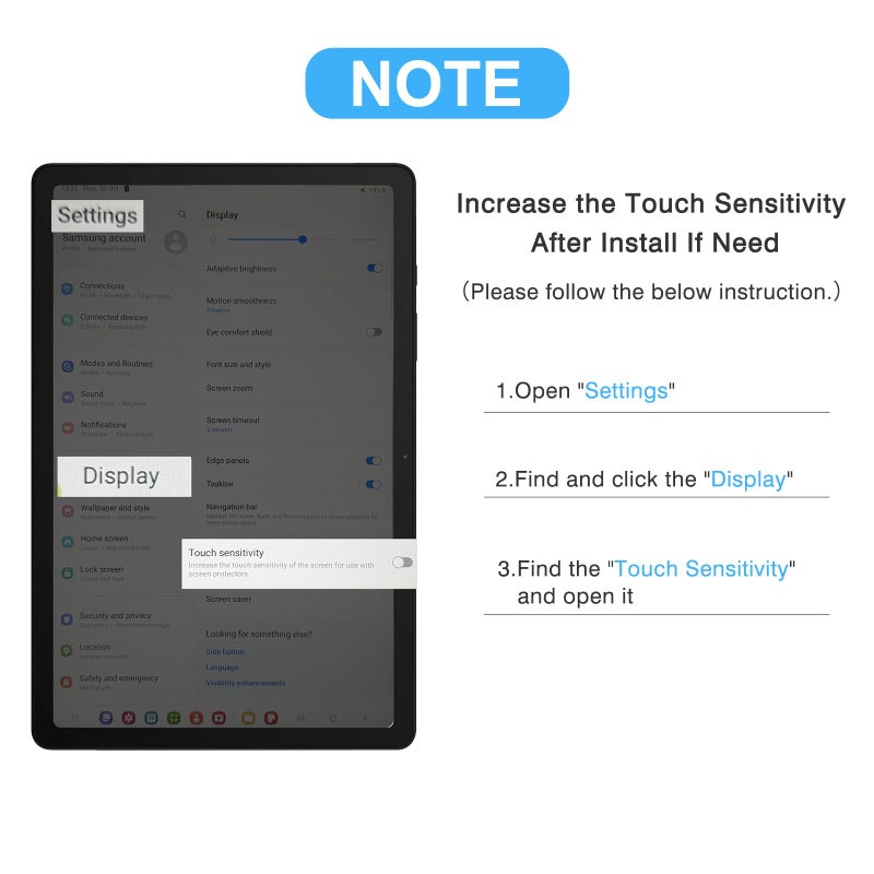 SPARIN 2 Pack Screen Protector for Samsung Galaxy Tab A11 Plus/A9 Plus [11 Inch-2025/2023], Tempered Glass for Tablet A11+/A9+ (SM-X230/X235/236B/X210/X216/X218), Case Friendly, HD Clear - Image 3