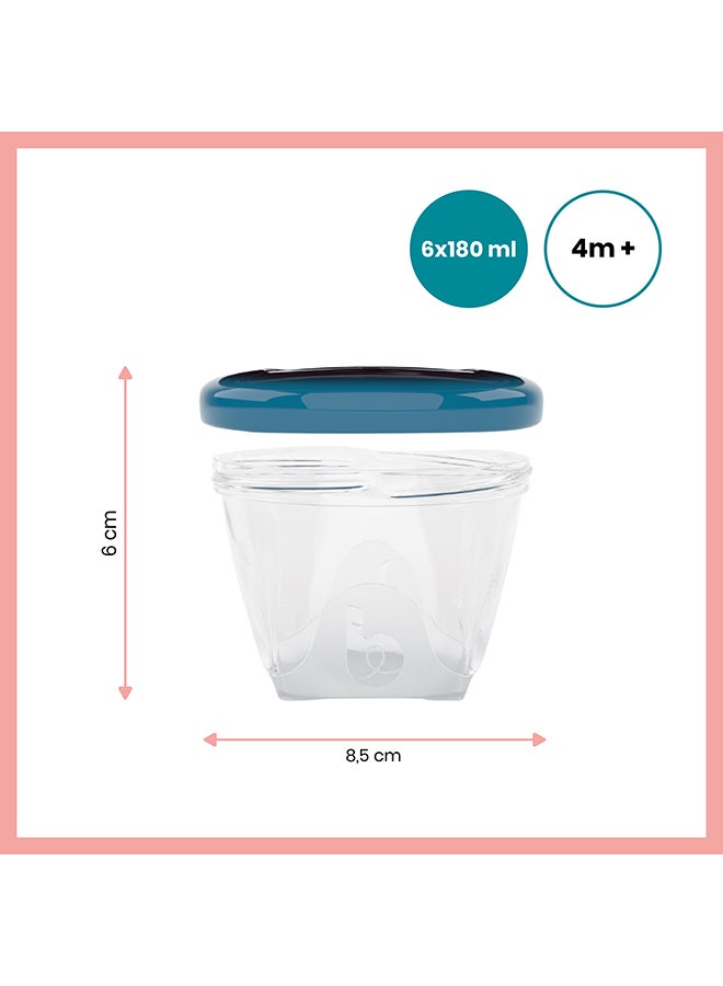 babymoov Pack of 6 Babybols 180 Ml X6, Airtight Food Storage Containers, Bpa - Free, Leak Proof, Stackable, Microwave And Freezer Safe , Reusable - Image 2