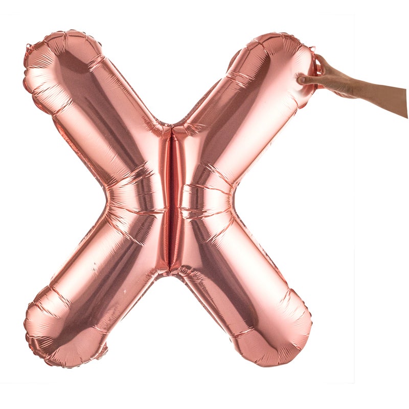 Restaurantware-Balloonify 40 Inch Letter Balloon, 1 Large Alphabet Party Balloon - Letter X, Self-Sealing, Rose Gold Foil Mylar Balloon, Hanging Loop, Decoration For Birthday, Wedding, Or Graduation - Image 2