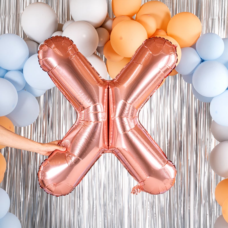 Restaurantware-Balloonify 40 Inch Letter Balloon, 1 Large Alphabet Party Balloon - Letter X, Self-Sealing, Rose Gold Foil Mylar Balloon, Hanging Loop, Decoration For Birthday, Wedding, Or Graduation - Image 5