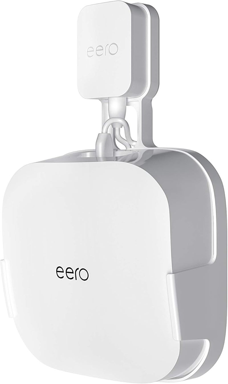 COOLWUFAN حامل جداري لجهاز eero Pro 6 أو eero Pro 6E لنظام الواي فاي المنزلي - حامل جداري بسيط وقوي لجهاز eero Pro 6E و Pro 6 ثلاثي النطاق لنظام الواي فاي 6 (أبيض (1 عبوة)) - Image 1