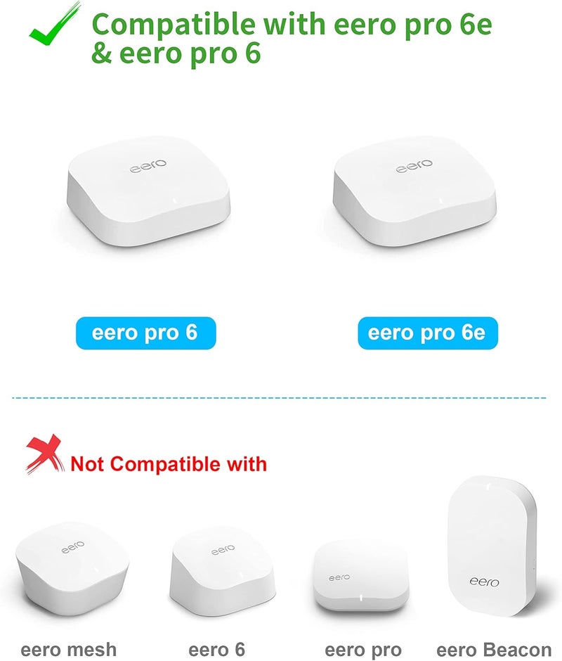 COOLWUFAN حامل جداري لجهاز eero Pro 6 أو eero Pro 6E لنظام الواي فاي المنزلي - حامل جداري بسيط وقوي لجهاز eero Pro 6E و Pro 6 ثلاثي النطاق لنظام الواي فاي 6 (أبيض (1 عبوة)) - Image 2
