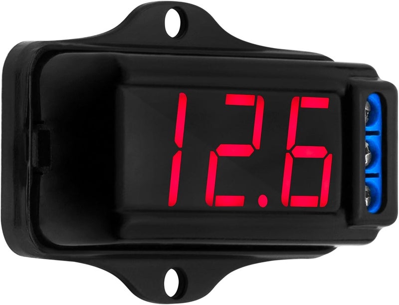 Taramp's Automotive Digital Voltmeter VTR 1000 Black, Red LED Automotive Car Audio, Digital Display, Measure and Monitor Electrical Voltage of The Battery, Easy to Install - Image 1