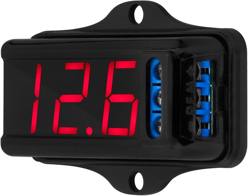 Taramp's Automotive Digital Voltmeter VTR 1000 Black, Red LED Automotive Car Audio, Digital Display, Measure and Monitor Electrical Voltage of The Battery, Easy to Install - Image 2