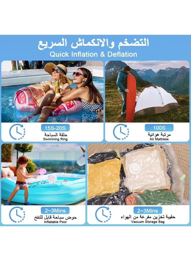 Relex Portable Air Pump,Electric Air Pump,Type-C Inflate Deflate Electric Air Pump With 3 Camping Light Mode and 5 Air Nozzles Sutible for Air Mattress Couch/Pool Toys/Vacuum Bags/Swimming Ring - Image 3