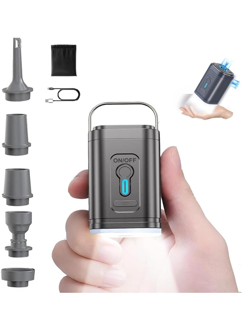 Relex Portable Air Pump,Electric Air Pump,Type-C Inflate Deflate Electric Air Pump With 3 Camping Light Mode and 5 Air Nozzles Sutible for Air Mattress Couch/Pool Toys/Vacuum Bags/Swimming Ring - Image 1