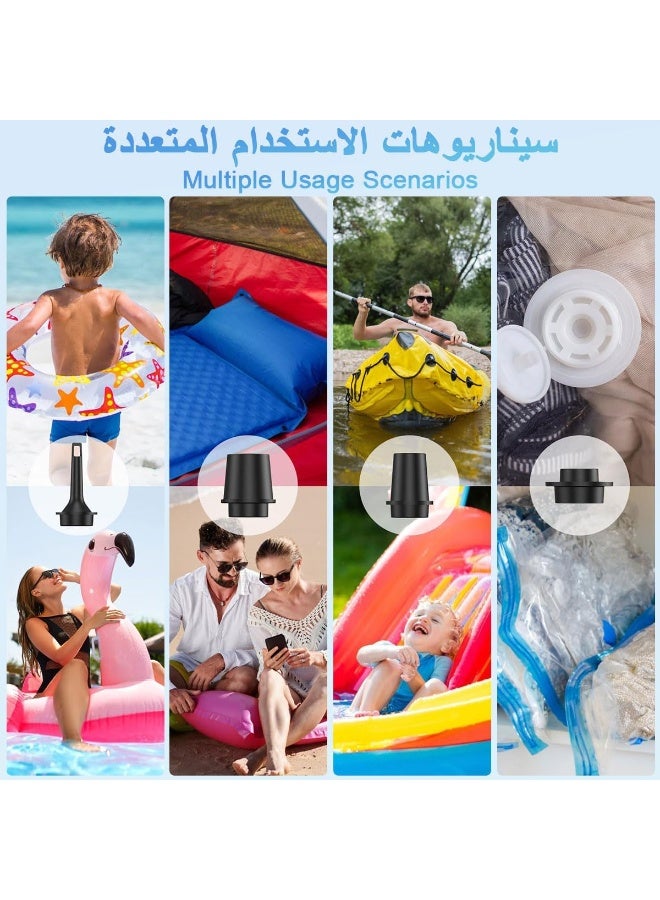 Relex Portable Air Pump,Electric Air Pump,Type-C Inflate Deflate Electric Air Pump With 3 Camping Light Mode and 5 Air Nozzles Sutible for Air Mattress Couch/Pool Toys/Vacuum Bags/Swimming Ring - Image 4