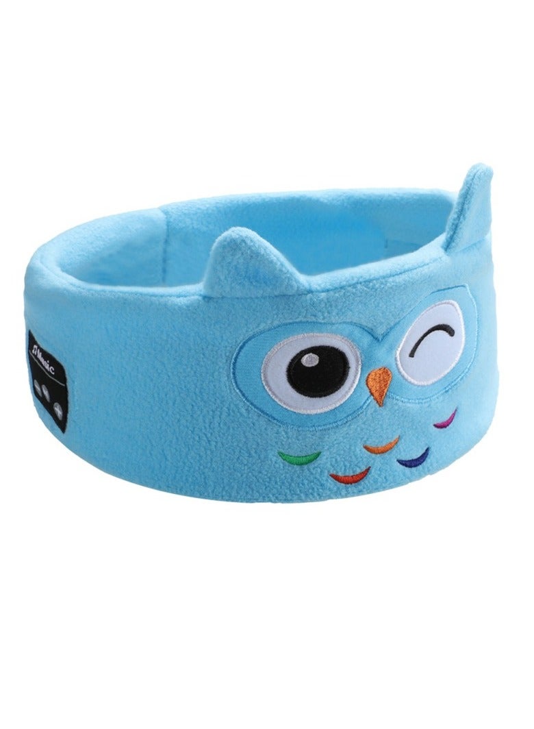 AROAQ Kids Headphones Headband, Wireless Over The Ear Headband Earphones, Portable Elastic Soft Fleece Music Headband, Comfortable Sleeping Headphones For Children Baby And Toddlers, (1pc, Blue) - Image 1