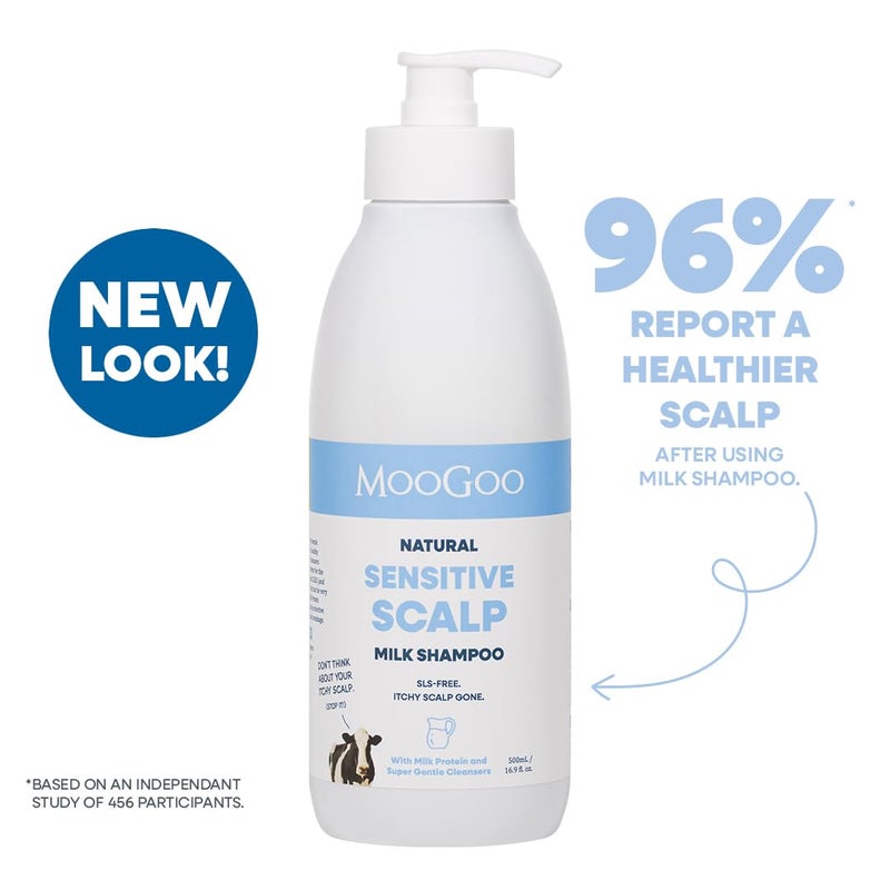 MooGoo Natural Milk Shampoo & Cream Conditioner Pack - For Itchy, Dry, Eczema, Psoriasis & Dandruff Prone Scalps â€“ SLS, Silicone, Sulfate & Paraben Free - Natural & Gentle Formula â€“ 2x 16.9 fl. oz. - Image 2