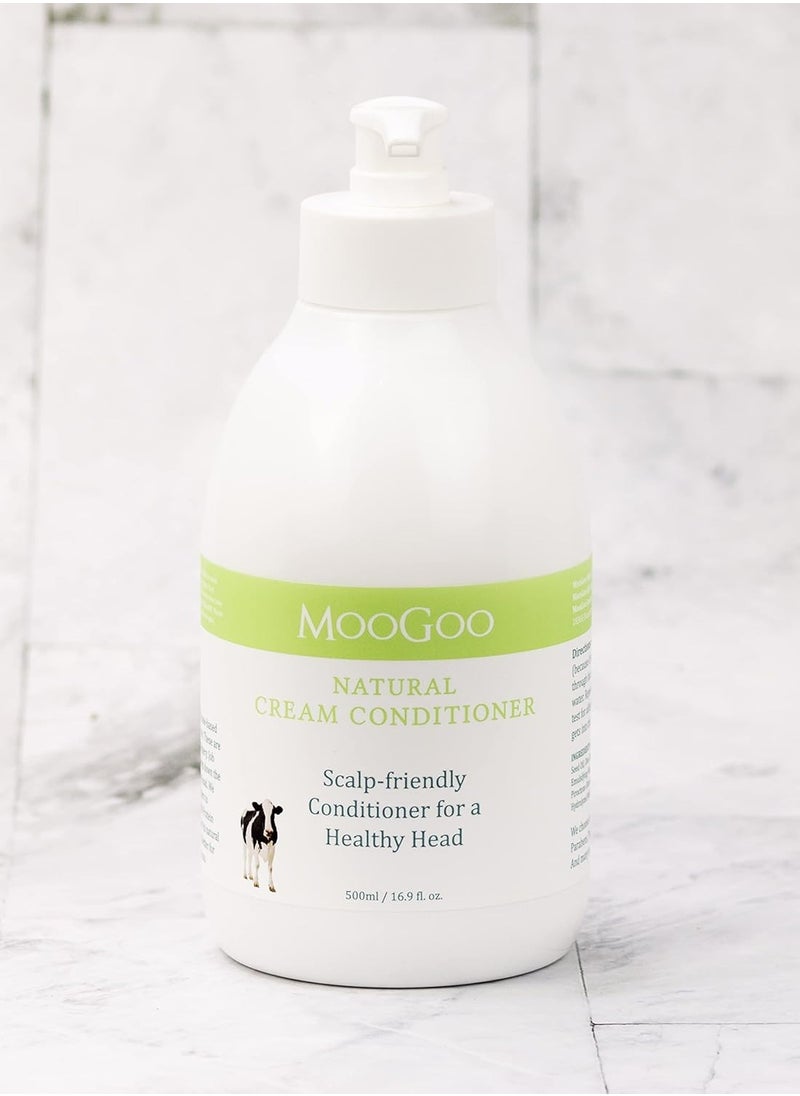 MOOGOO MooGoo Natural Milk Shampoo & Cream Conditioner Pack - For Itchy, Dry, Eczema, Psoriasis & Dandruff Prone Scalps – SLS, Silicone, Sulfate & Paraben Free - Natural & Gentle Formula – 2x 500ml  - Image 2