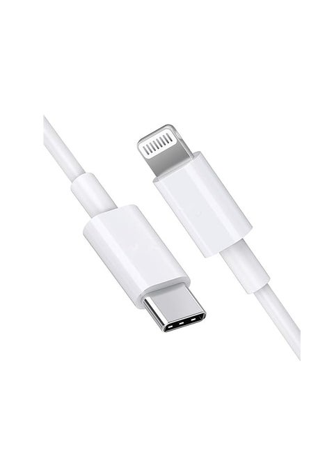 كابل بمنفذ USB للشحن ونقل البيانات من Type-C إلى Lightning أبيض