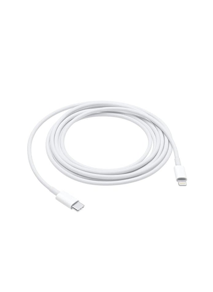 ماركة غير محددة - كابل بمنفذ USB للشحن ونقل البيانات من Type-C إلى Lightning أبيض - Image 1