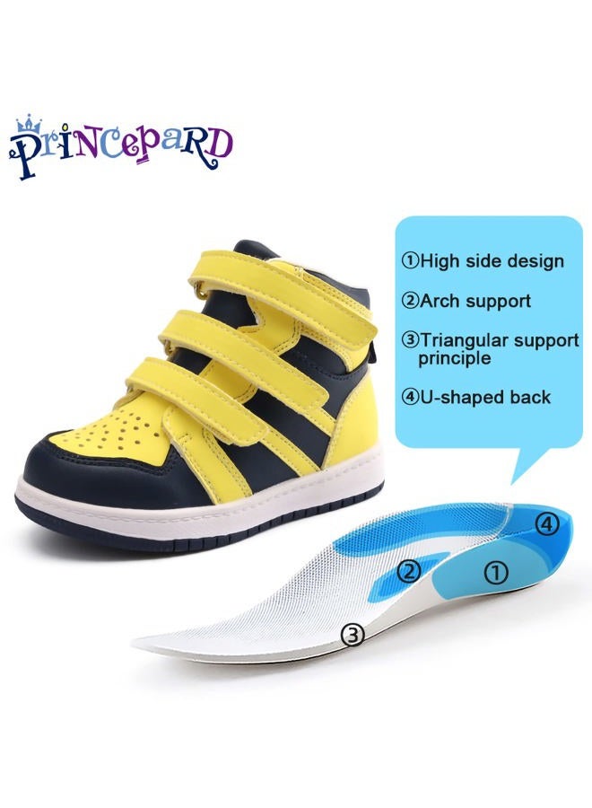 princepard Orthopedic Shoes for Toddlers,High Top Kids Corrective Boots with Arch & Ankle Support for Girls and Boys to Correct Foot Problems Yellow - Image 3