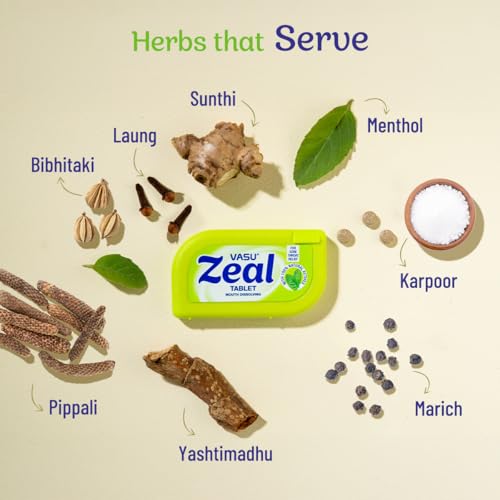 Vasu Zeal Mouth Dissolving Tablets 50N (Pack of 6) | Sore Throat Aid | Quick Relief from Cough & Throat Irritation | Helps Combat Bad Breath | All Natural Actives | No Added Sugar - Image 2