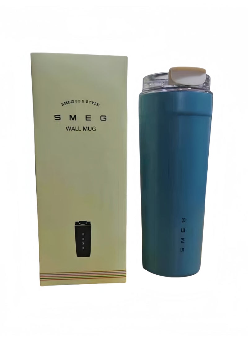 SMEG 550ML Coffee Mug,Insulated Beverage Cup With Leakproof Lid, Travel Portable Car Drinking Cupï¼316 Stainless Steel Vacuum Leak proof Thermos Cup, Blue - Image 1