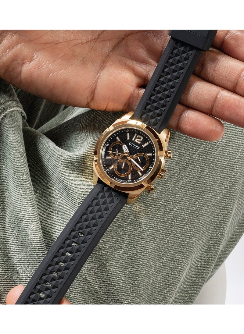GUESS Mens Black Gold Tone Multi-function Watch - GW0729G2  - Image 5