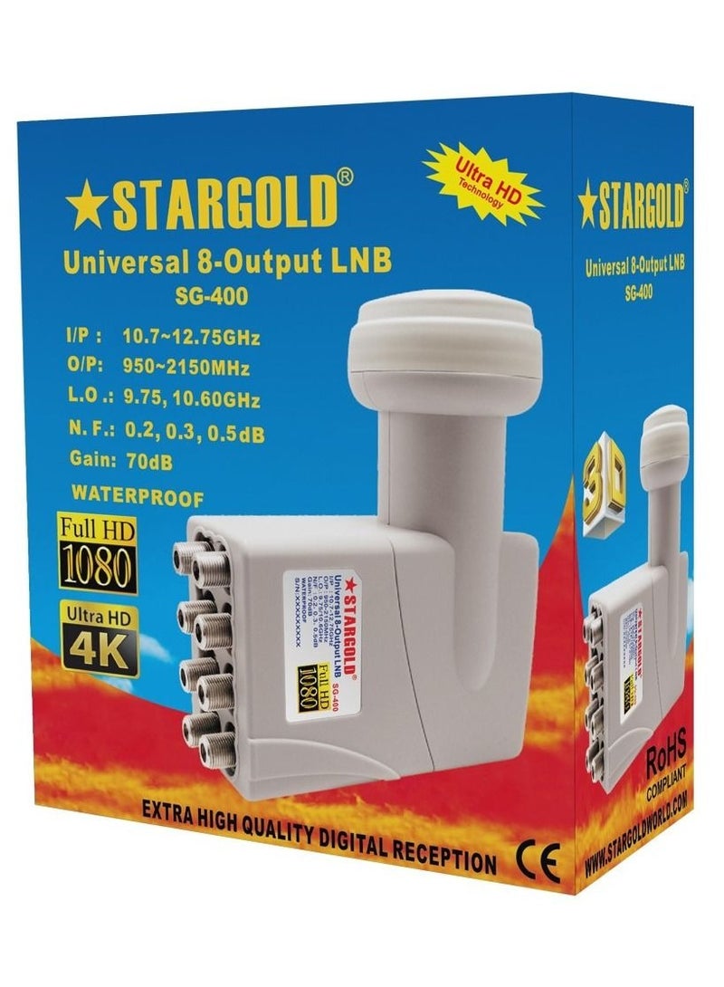 Stargold 70dB Universal Satellite Dish 8 Output Octo LNBF Outstanding Linearity Waterproof Digital Satellite TV LNB  - Image 2