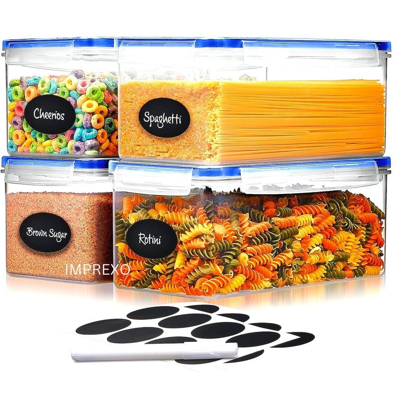 IMPREXO Airtight Food & Fridge Storage Jars & Containers Plastic Boxes for Kitchen Canister Jar and Container Dal/Stackable/Snacks/Atta/Cereals, Set Of 4, Transparent (6000 ML) - Image 5