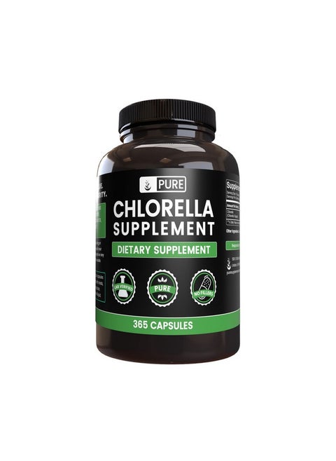 Chlorella (365 Capsules) No Magnesium Or Rice Fillers Always Pure Lab Verified