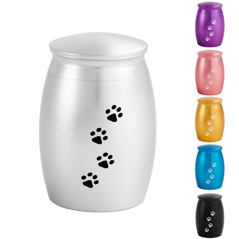 LINES ARTE 2.67 Inches Small Keepsake Urns for Dog Ashes,Mini Cremation Tiny Urn for Memorial Dog or Cats Pet Ashes with Paw Print - Image 1