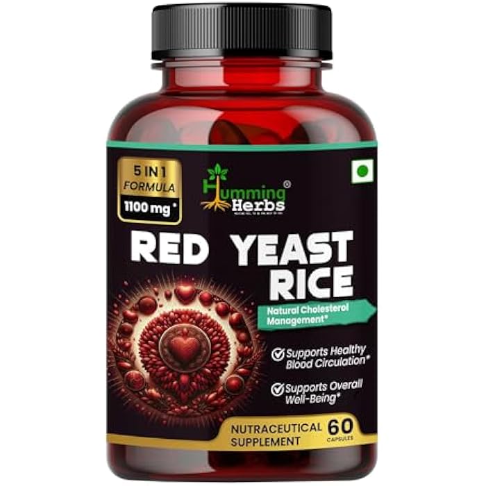 Humming Herbs Red Yeast Rice 1100mg with CoQ10, Policosanol, Beta Sitosterol & Lycopene Formula 60 Capsules - Image 1