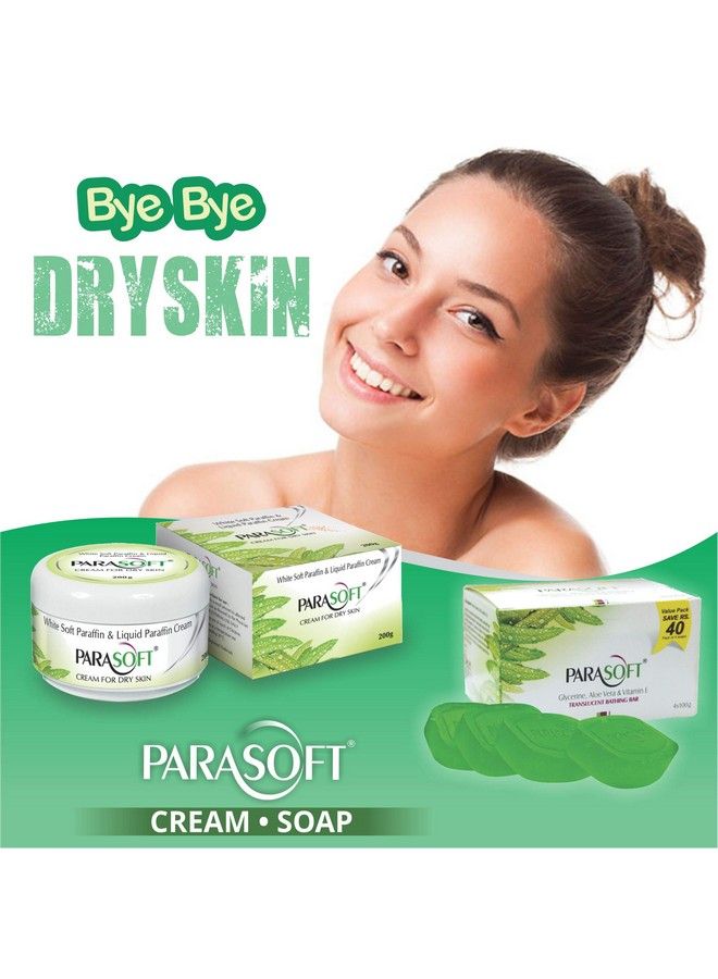 Parasoft Intense Moisturizer Cream & Body Nourishing & Cleansing Bathing Bar Translucent Soap Pack Of 4 Combo With Goodness Of Aloe Vera & Glycerin For Dry & Sensitive Skin - Image 3