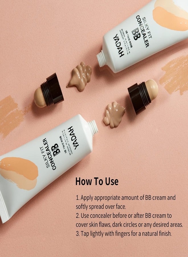 YADAH Silky Fit Concealer BB Cream (21 Light Beige, 1.18fl oz) - 2-in-1 Korean Makeup for Flawless Skin, Tinted Moisturizer for Blemish Cover. Long-Lasting, All-Day Wear. - Image 5