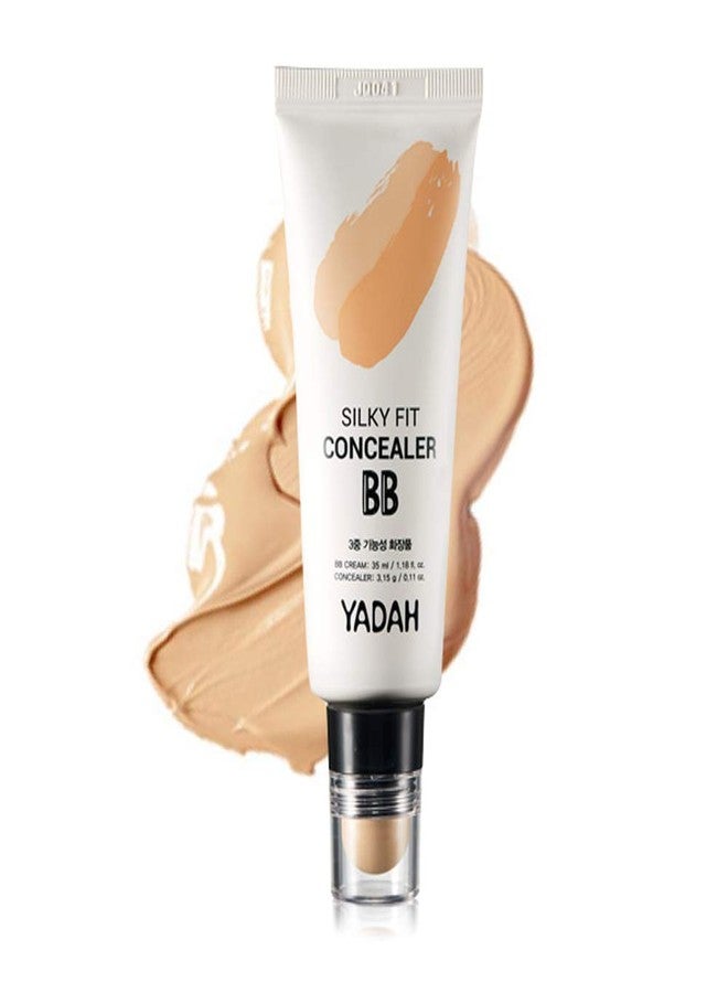 YADAH Silky Fit Concealer BB Cream (21 Light Beige, 1.18fl oz) - 2-in-1 Korean Makeup for Flawless Skin, Tinted Moisturizer for Blemish Cover. Long-Lasting, All-Day Wear. - Image 1