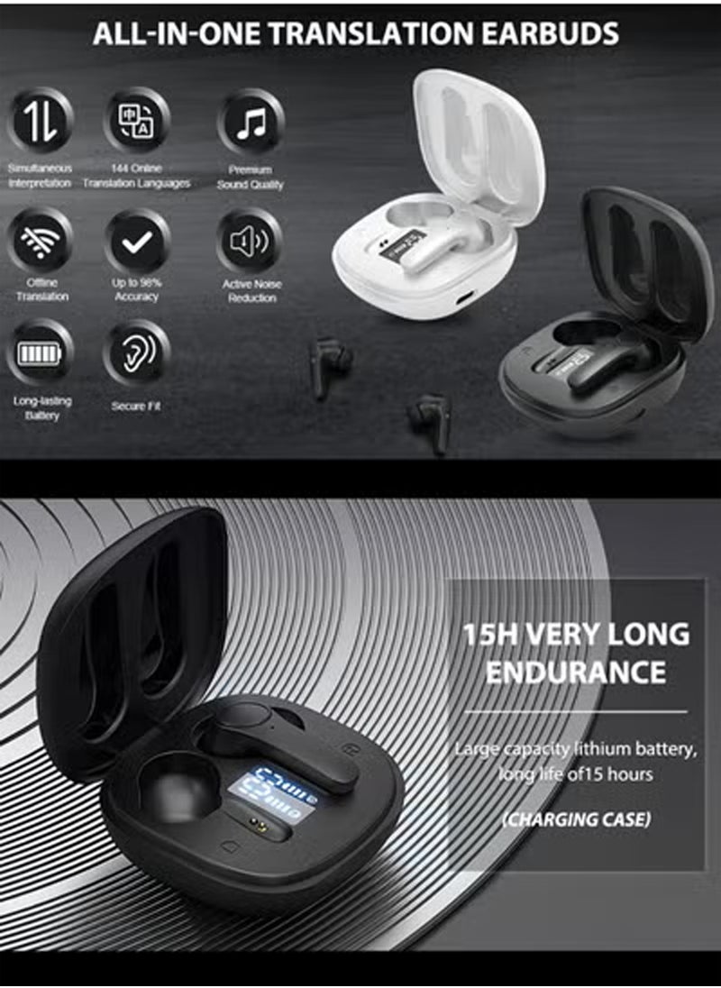 Translation Earbuds, 144 Languages & Accents Two-Way Luniva Translator Pods Real Time,Enhance Your Global Communication Experience (Black) - pzsku/Z38028B61D232F2671403Z/45/_/1740734478/3c3590c5-34da-4a5a-866e-06812098c29e