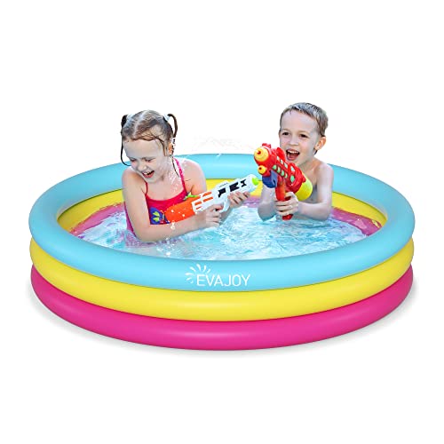 Evajoy 58 x 13 Inflatable Kiddie Pool for Kids Large Dog Pool Family Backyard and Garden Center - Image 1