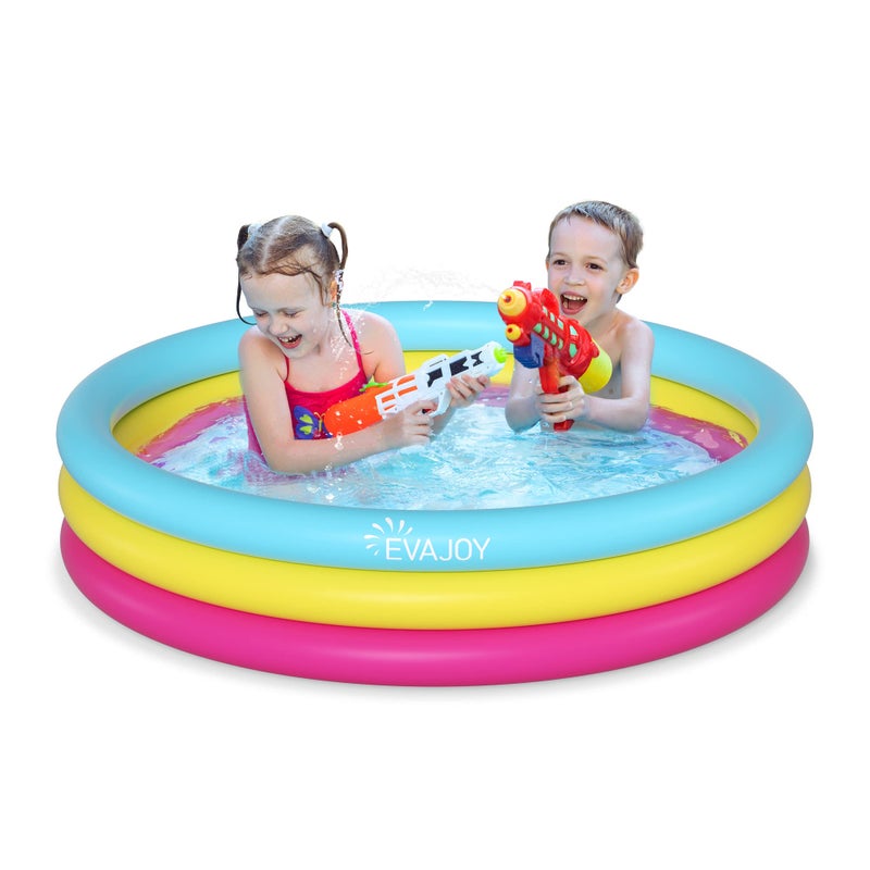 Evajoy 58 x 13 Inflatable Kiddie Pool for Kids Large Dog Pool Family Backyard and Garden Center - Image 2
