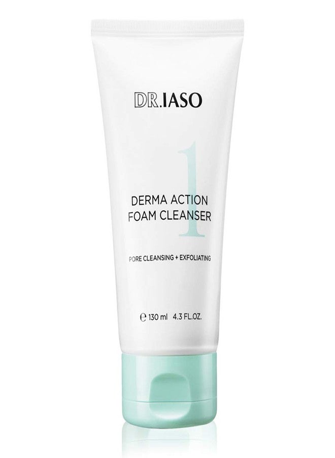 IASO Dr DERMA ACTION FOAM CLEANSER | Clear Cleansing Foam, Time-Saving Two-In-One Formula Cleanser, Whipped Foam and Protein-Digesting Enzyme Powder, Korean Skin Care, 4.3 oz - Image 1