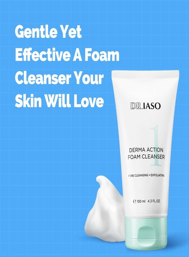 IASO Dr DERMA ACTION FOAM CLEANSER | Clear Cleansing Foam, Time-Saving Two-In-One Formula Cleanser, Whipped Foam and Protein-Digesting Enzyme Powder, Korean Skin Care, 4.3 oz - Image 2