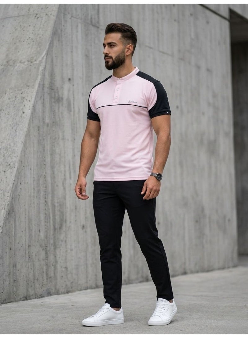 Hikes Men’s Premium Polo T-Shirt Chinese Collar Slim Fit Stretch Fabric – Breathable Casual Wear - Image 5