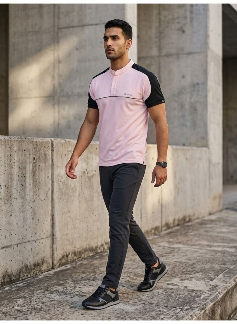 Hikes Men’s Premium Polo T-Shirt Chinese Collar Slim Fit Stretch Fabric – Breathable Casual Wear - Image 4