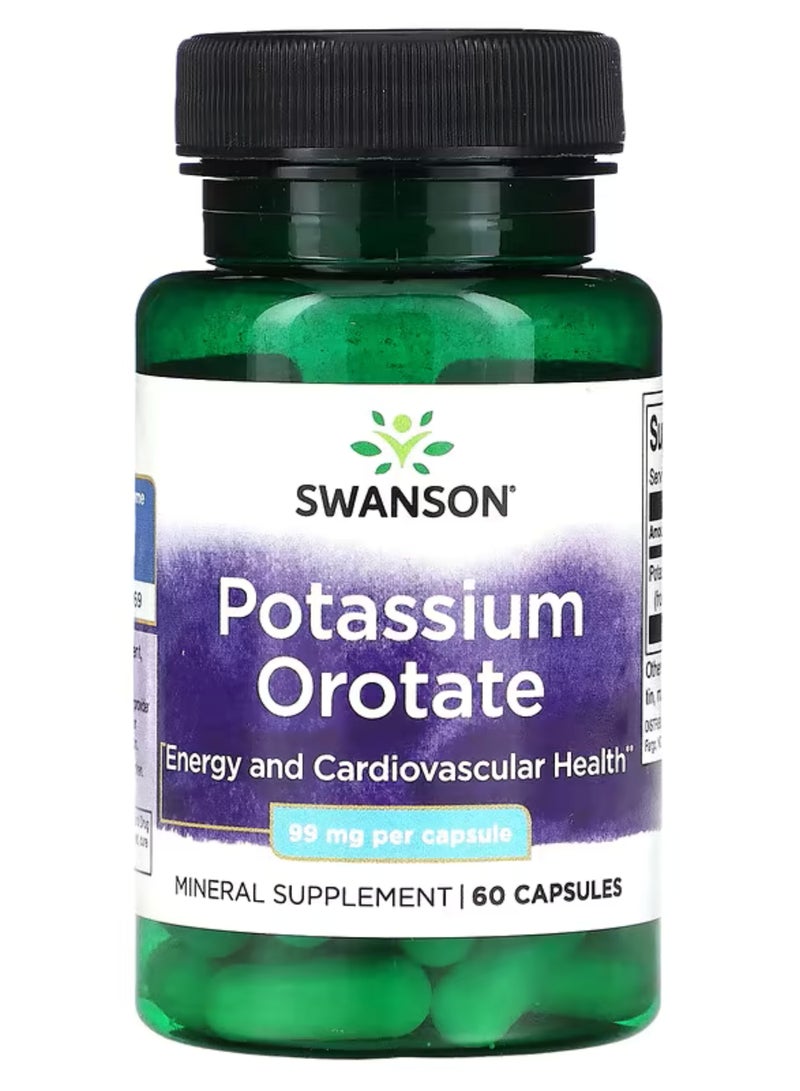 سوانسون، أوروتات البوتاسيوم، 99 مجم، 60 كبسولة