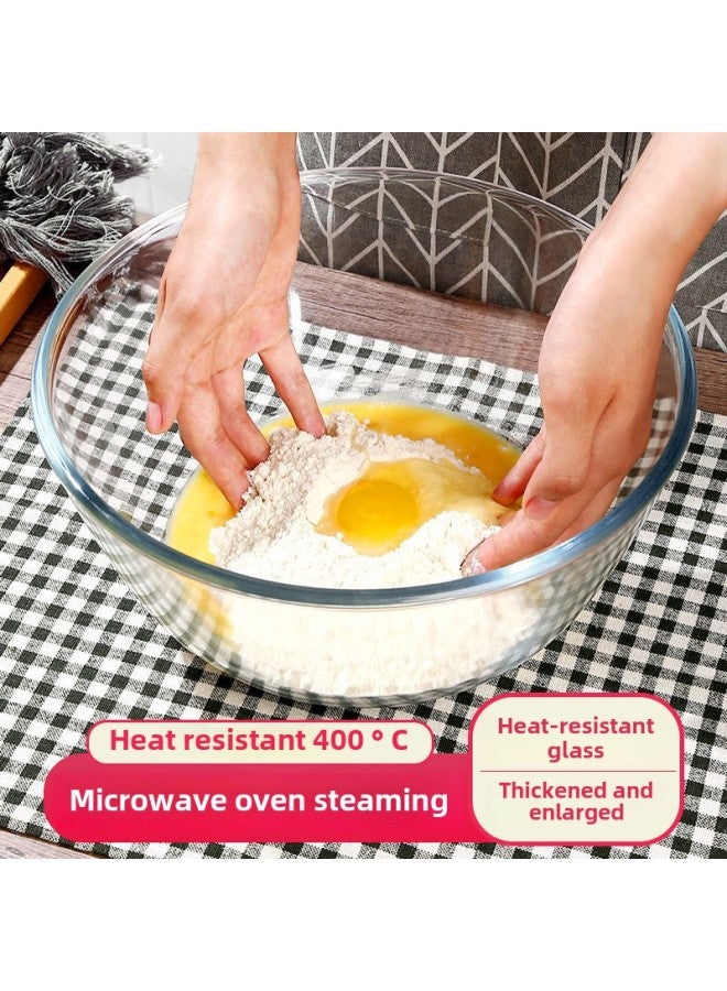 Transparent Glass Bowl Household Salad Bowl Large Microwave Oven Special Oven Baking Heat-resistant High-temperature Egg Beating And Basin-Capacity:1100ml  - Image 2