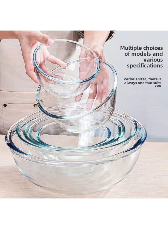 Transparent Glass Bowl Household Salad Bowl Large Microwave Oven Special Oven Baking Heat-resistant High-temperature Egg Beating And Basin-Capacity:1100ml  - Image 1