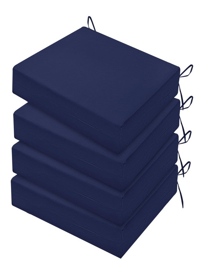 HARBOREST Outdoor Chair Cushions Set of 4, Water Resistant Patio Chair Cushions with Ties, Square Corner Outdoor Seat Cushions for Patio Furniture, 18.5"x16"x3", Navy - Image 1