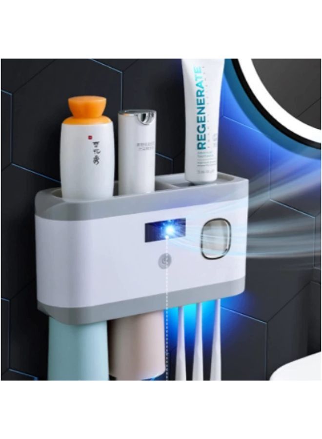 EasyLife Wall Mounted Toothpaste Dispenser With UV Toothbrush Sterilizer Holder  - Image 3