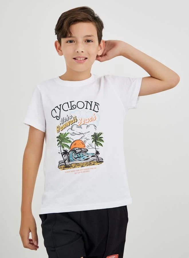 Styli Boys Graphic Print Short Sleeve T-Shirt