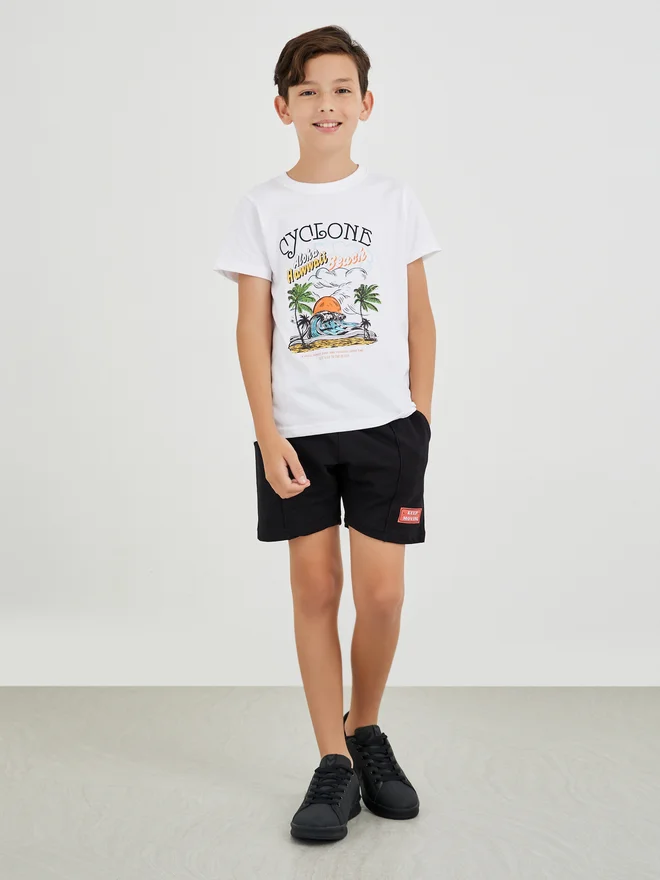 Styli Boys Graphic Print Short Sleeve T-Shirt