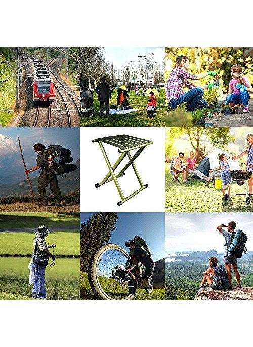 GION GION Folding Lightweight Stool Chair Table Folding Camp Stool Foldable Camping Chair Garden Chair Outdoor Stool for Camping Fishing Travel or Beach 1Pcs Multicolor  - Image 4
