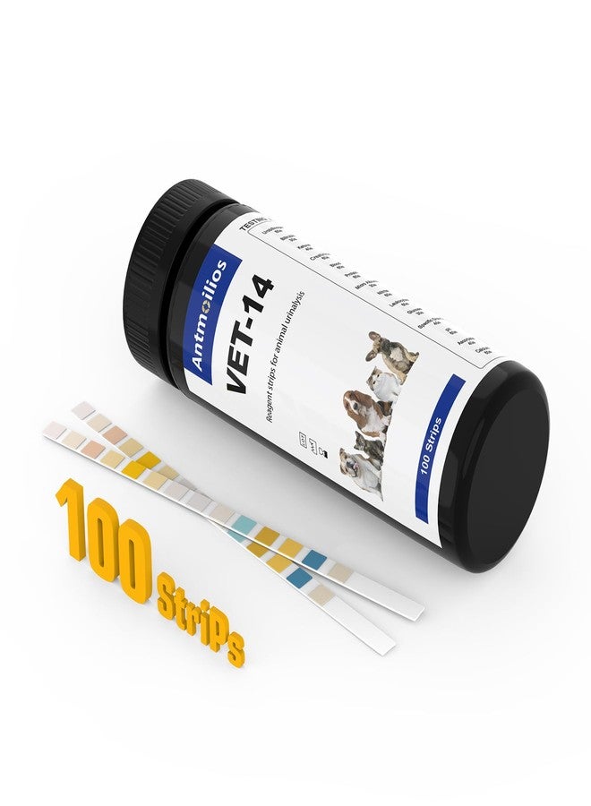 Antmoilios 14-Parameter Dog&Cat UTI & Blood Test Strips, 100ct Detect Ketone Urine Protein Glucose Bladder Full Panel Urinalysis Urinary Tract Infection Test Kits Home Testing, for Vet Pet UTI Test - Image 2