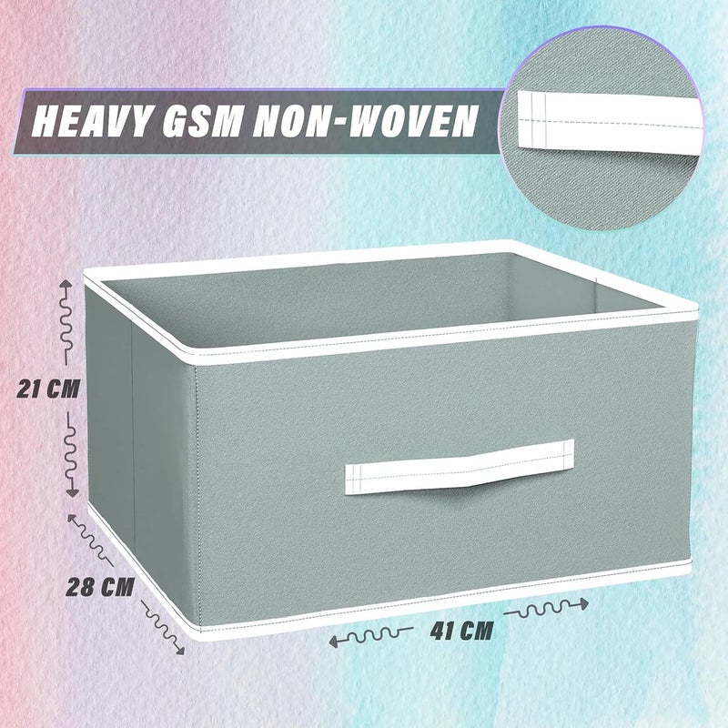 Kuber Industries Set of 6 Foldable Organisers Storage Box for Clothes Dress Organizer Cubbies Storage Cubes for Innerwear Undergarments Socks Jeans Books Arranging Utility Box Grey - Image 4