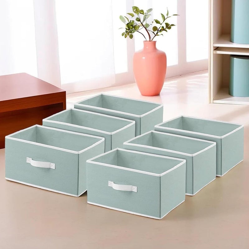 Kuber Industries Set of 6 Foldable Organisers Storage Box for Clothes Dress Organizer Cubbies Storage Cubes for Innerwear Undergarments Socks Jeans Books Arranging Utility Box Grey - Image 2