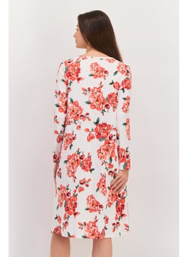 Carole Hochman Women Floral Print Sleepwear Dress, Ivory  - Image 3