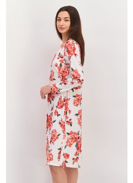 Carole Hochman Women Floral Print Sleepwear Dress, Ivory  - Image 2