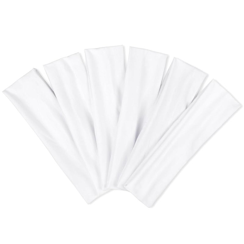 TERSE White Women's Non-Slip Elastic Sweat Hairbands - Soft Fabric Thin Hair Wraps for Short Hair, Workout, Yoga, Running, Sports, Girls - Image 1